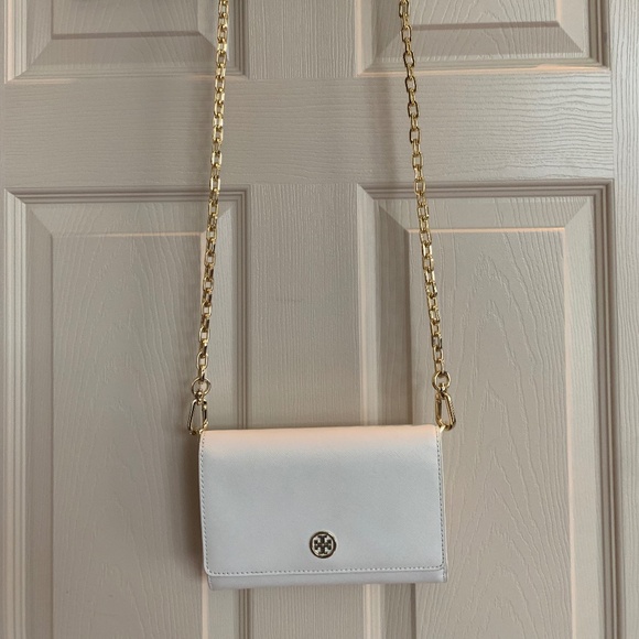 Tory BurchCream Small Leather Crossbody Handbag